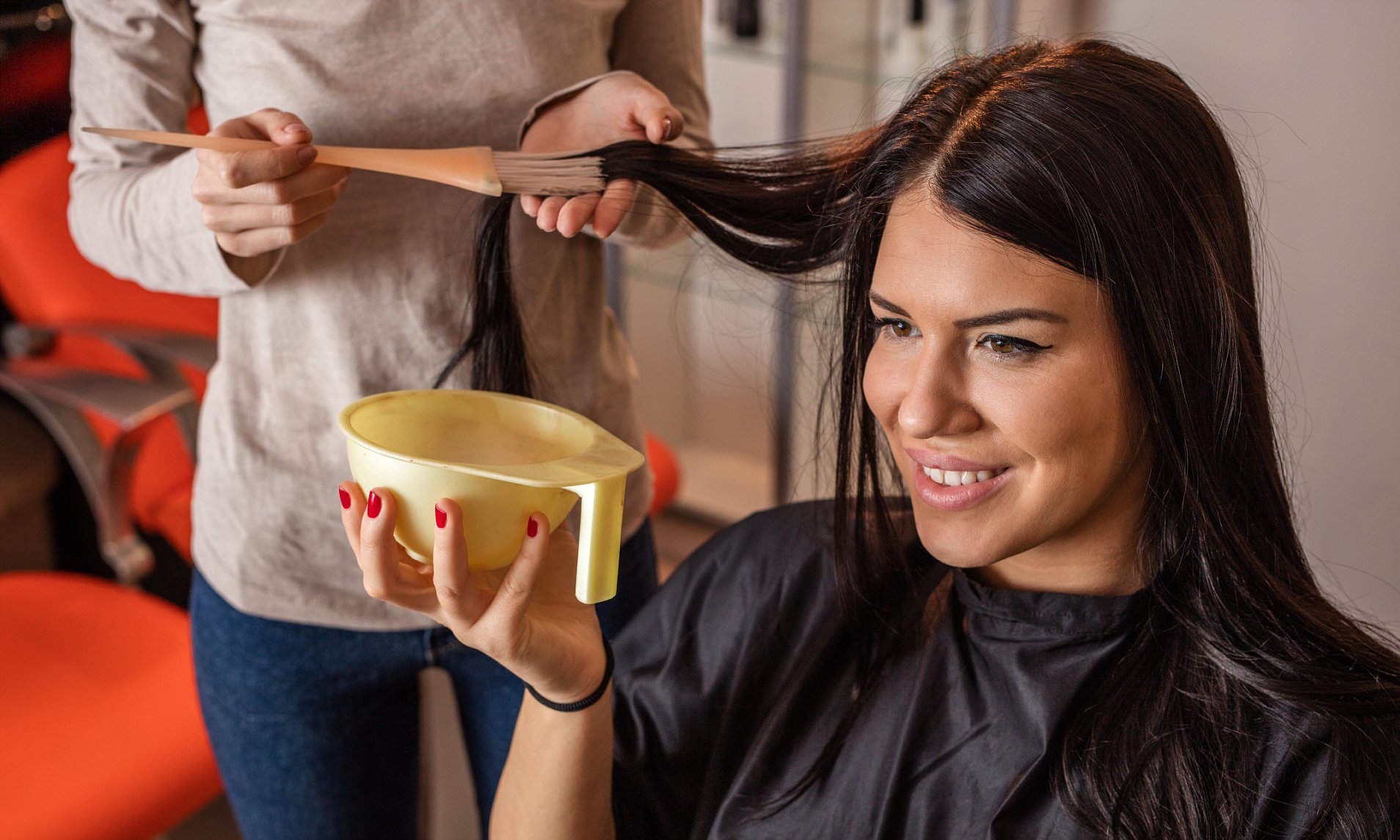 Получение женщины. Upright hair.